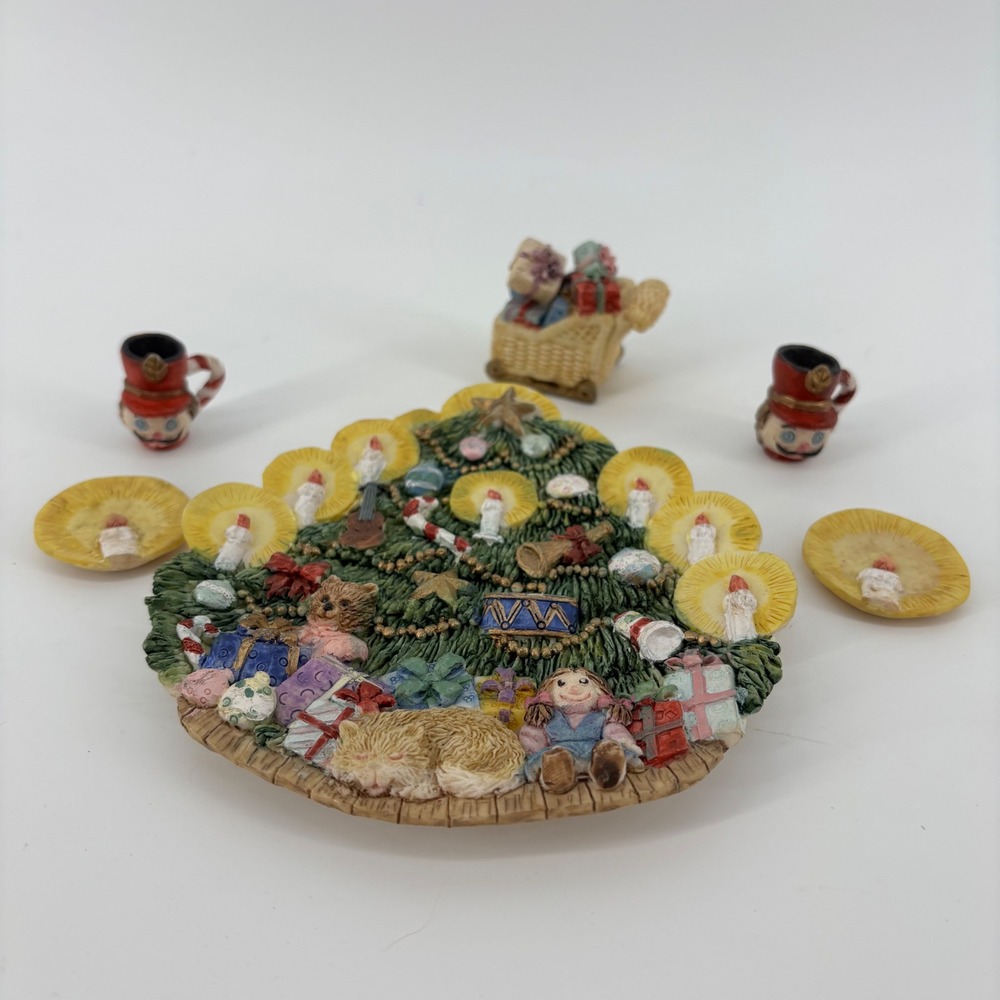 Vintage Popular‎ Imports Christmas Tree Figurine Multicolor Resin 1997 Nostalgic